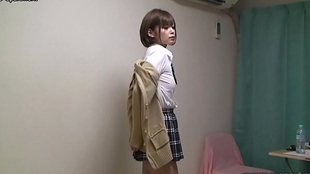 Japanese Schoolgirl Hikaru Stripping